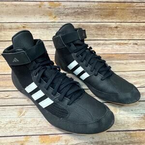 Adidas Mens Black White High Top Wrestling Shoes Size 12